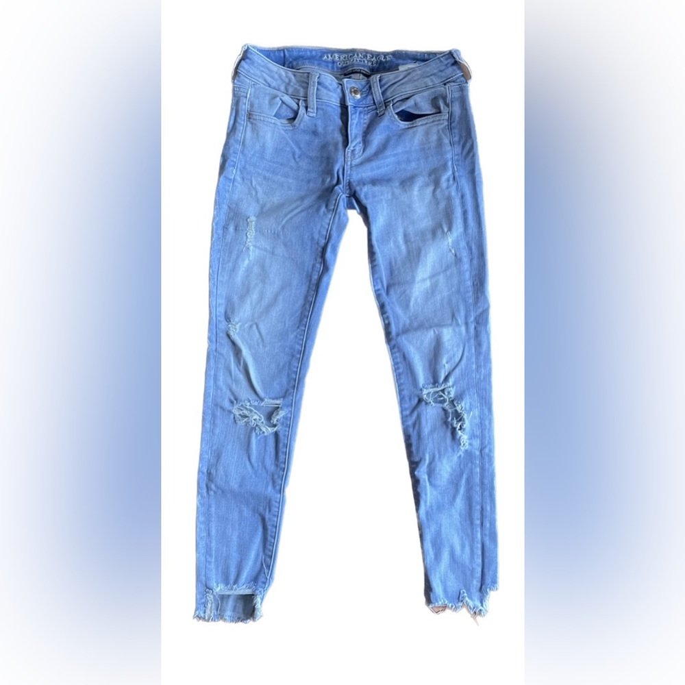 American Eagle Blue Super Super Stretch Jeggings Size 4